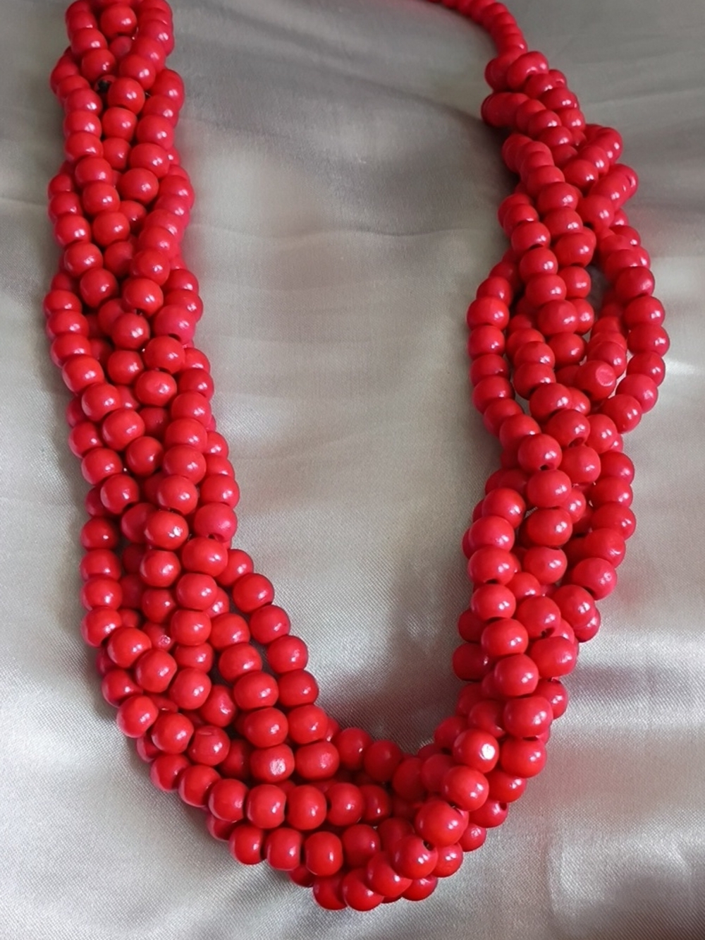 Red Multi-Strand Beaded Necklace - Women Jewelry